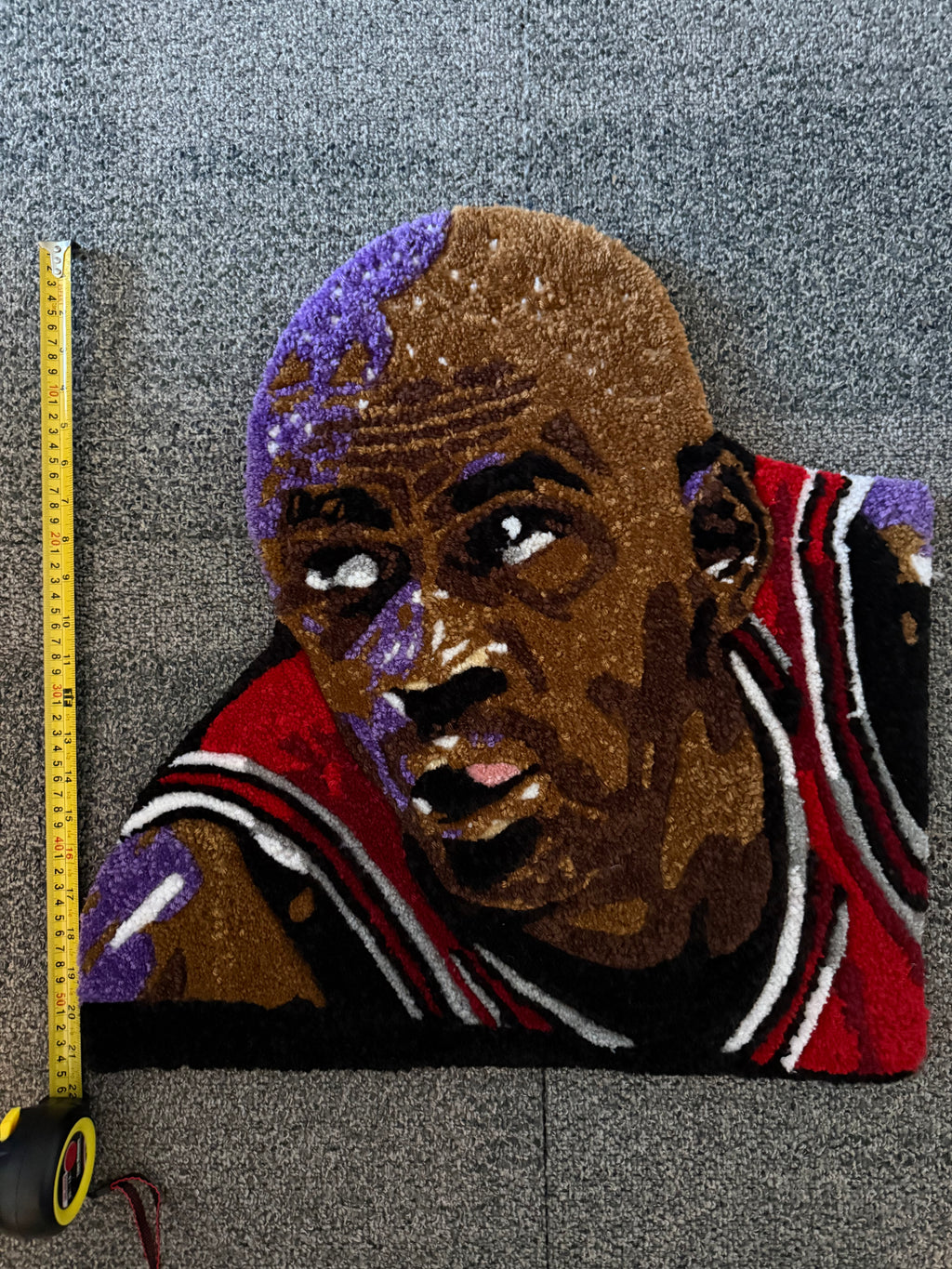 Handmade Basketball Legend Inspired Tufted Rug – Custom Sports Wall Art / Accent Rug