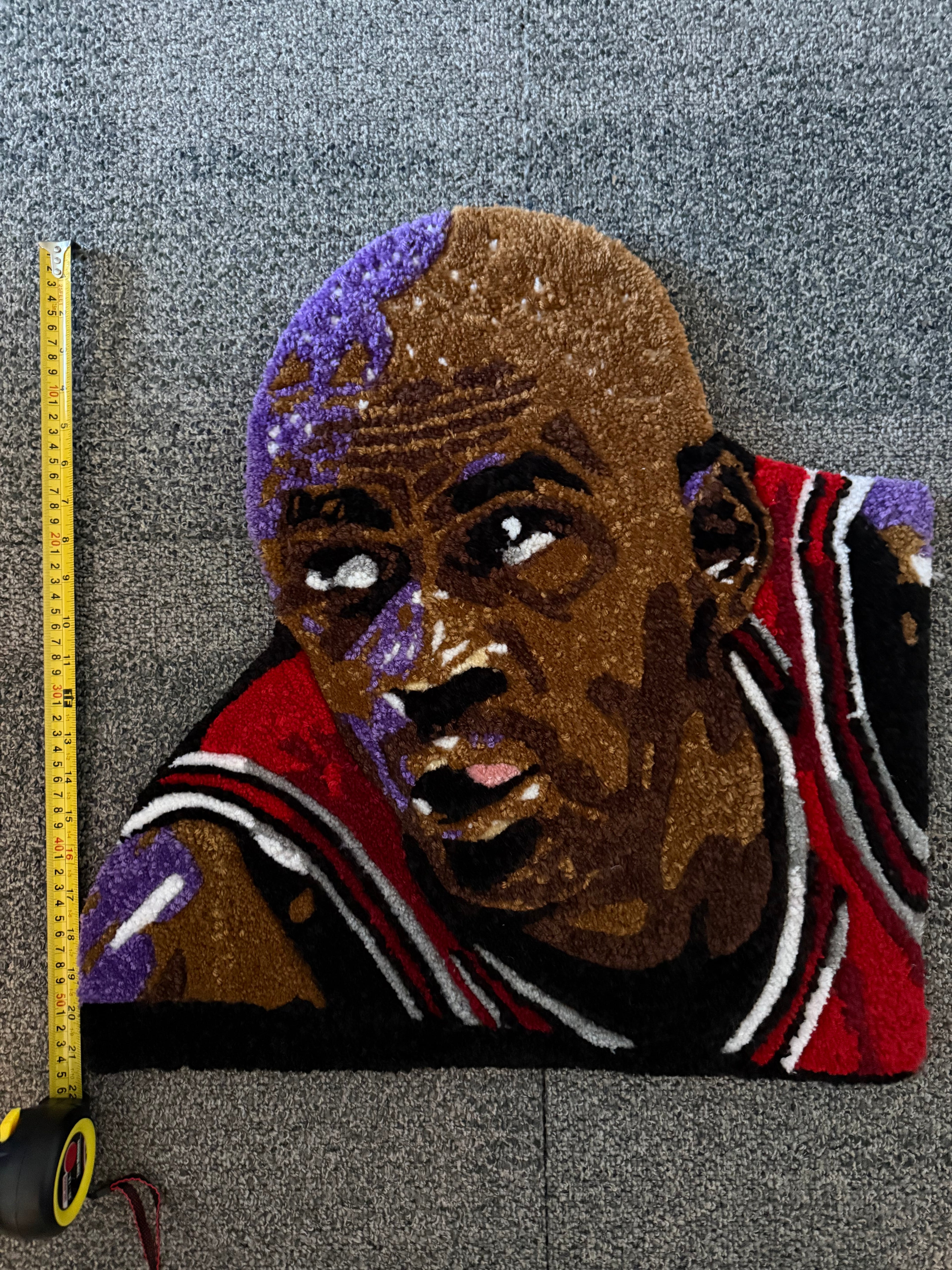 Handmade Basketball Legend Inspired Tufted Rug – Custom Sports Wall Art / Accent Rug