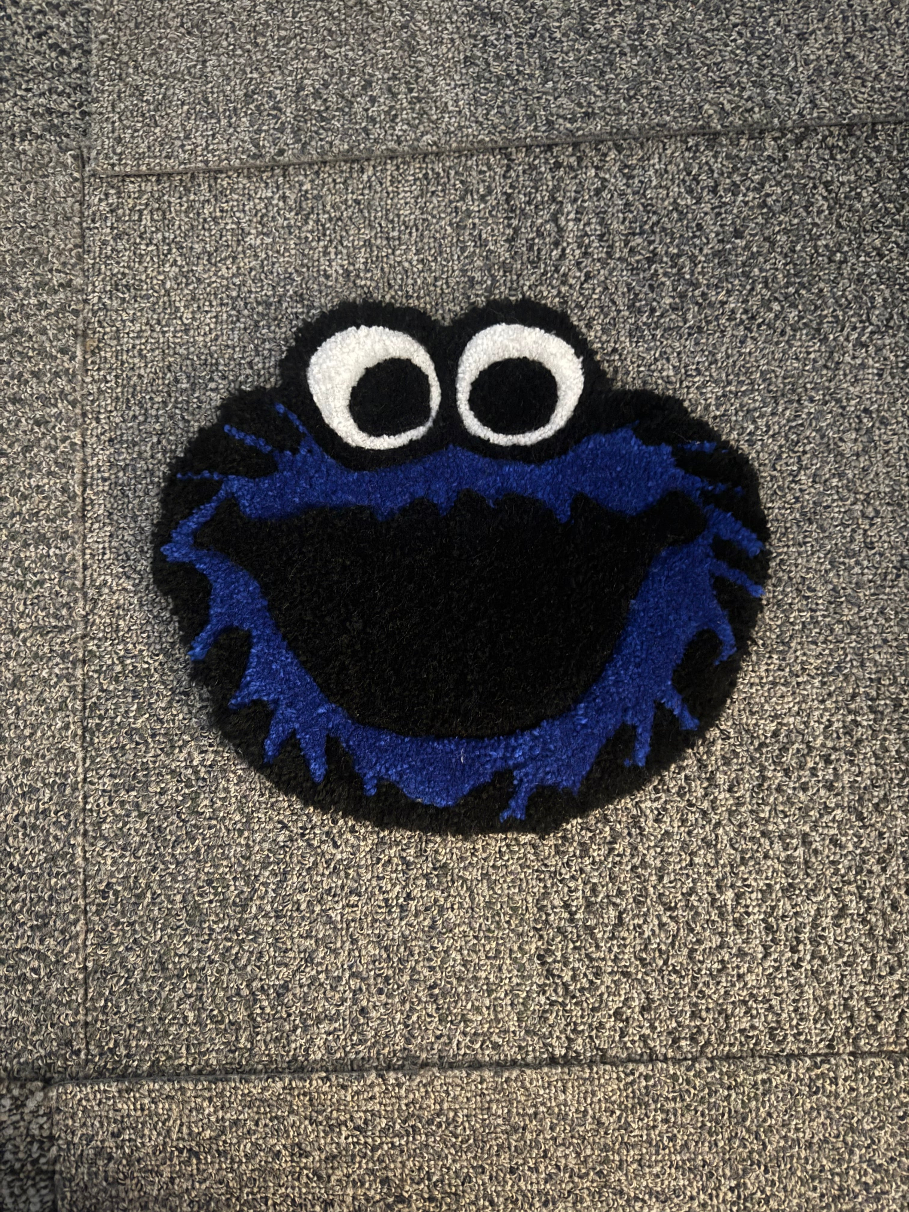 Blue Monster Face Rug