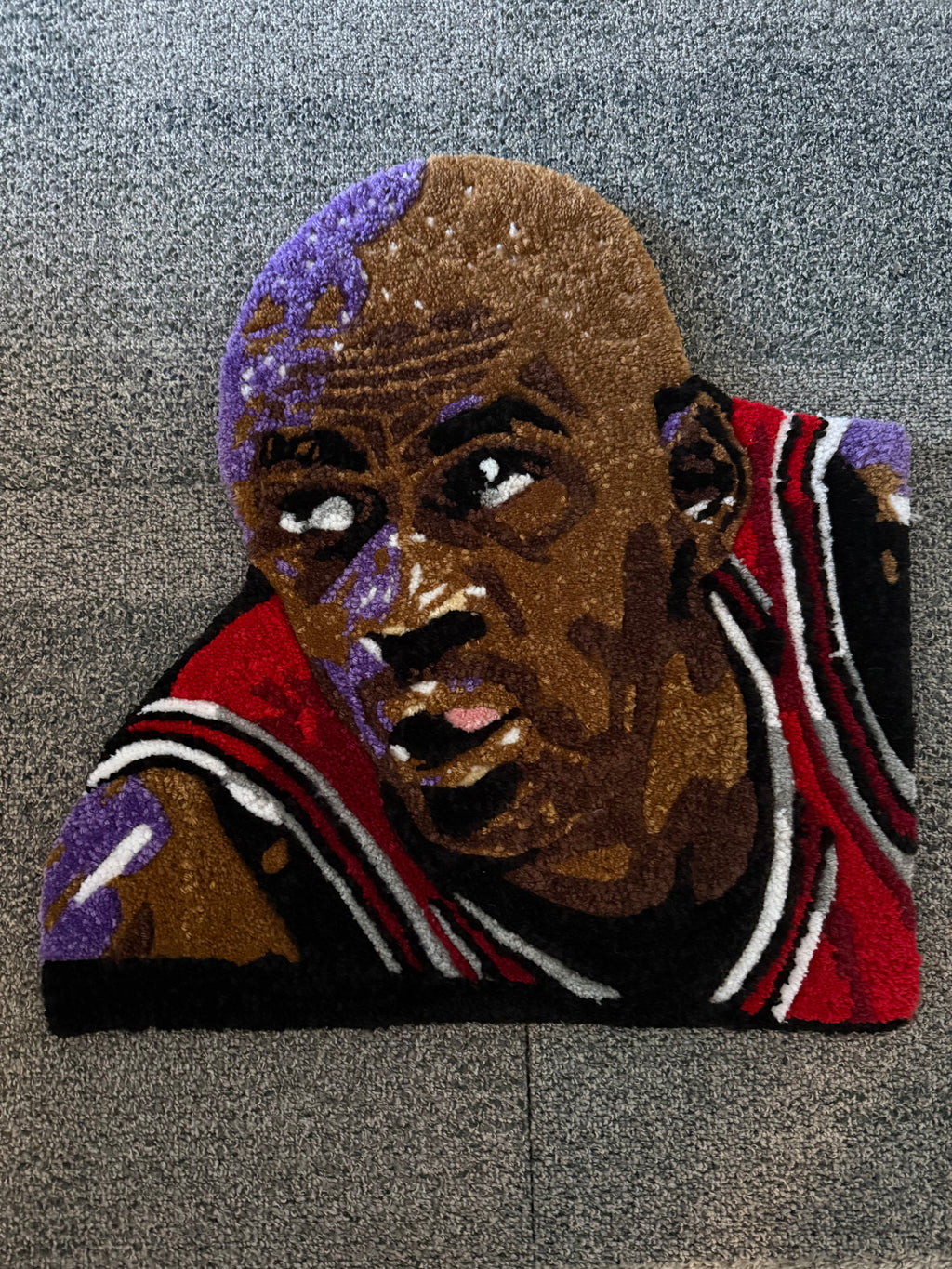 Handmade Basketball Legend Inspired Tufted Rug – Custom Sports Wall Art / Accent Rug