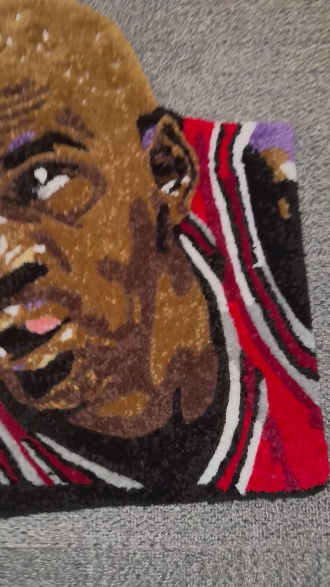 Handmade Basketball Legend Inspired Tufted Rug – Custom Sports Wall Art / Accent Rug